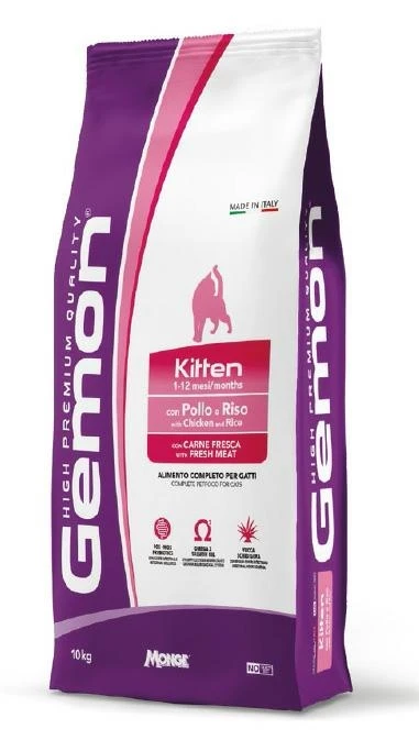 Monge Gemon Cat Kitten Pollo e Riso 10 kg - Mangime secco per gattini - Immagine 1
