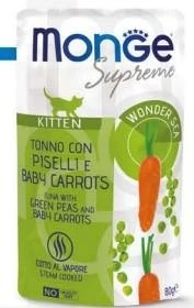 Monge Cat Supreme Kitten Tonno, Piselli e Carote - 24 x 80 g - Immagine 1