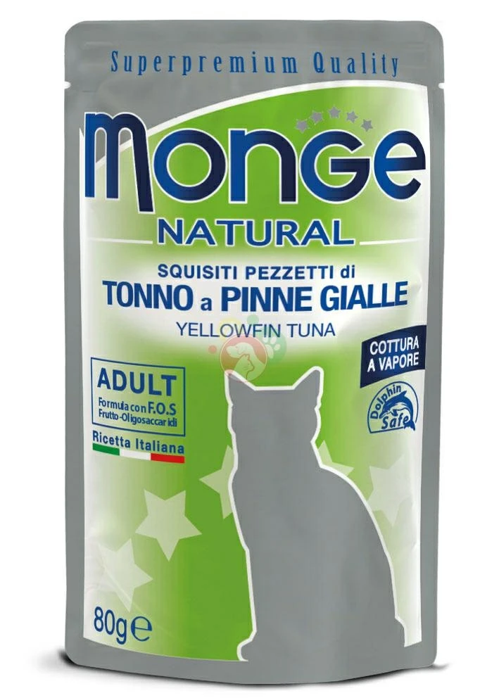 Monge Cat Buste Tonno Pinne Gialle 24 x 80 g - Immagine 1