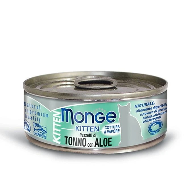 Monge Cat Kitten Tonno Bonito/Aloe 80 g - Umido per Gattini - Immagine 1