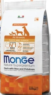 Monge Cane Puppy/Junior Anatra, Riso e Patate 2,5 kg - Immagine 1