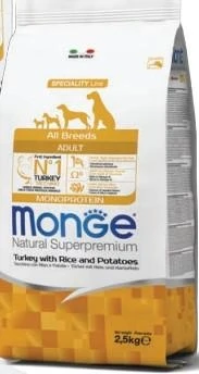 Monge Dog Tacchino, Riso e Patate 2,5 kg - Mangime secco per cani - Immagine 1