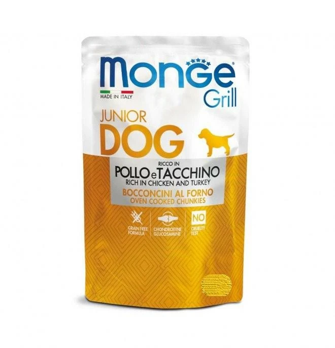 Monge Dog Grill Puppy Pollo e Tacchino - 24 x 100 g - Immagine 1