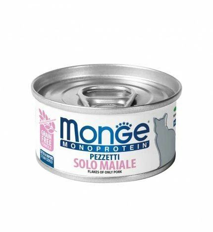 Monge Gatto Mono Pezzetti Maiale 80 g - Immagine 1