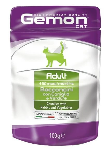 Gemon Cat Bocconi con Coniglio e Verdure 24 x 100 g - Immagine 1