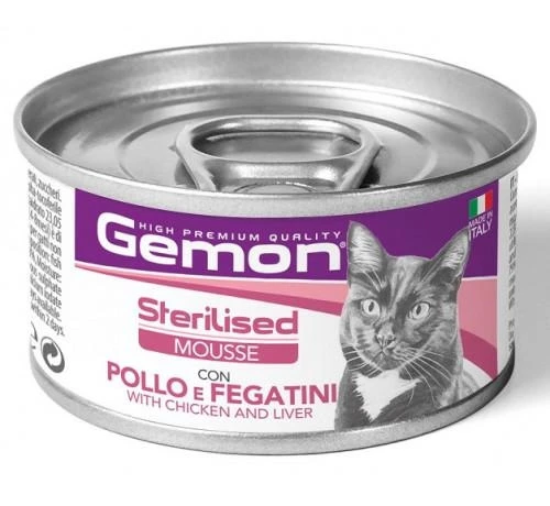 Gemon Cat Mousse Sterilized Pollo e Fegatini 85 g - Immagine 1