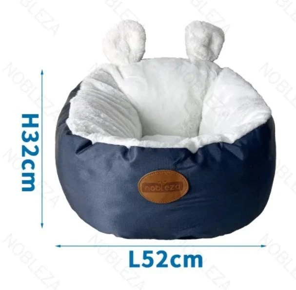 Nobleza Cuccia con Orecchie di Coniglio, grigia con peluche bianco - Immagine 1