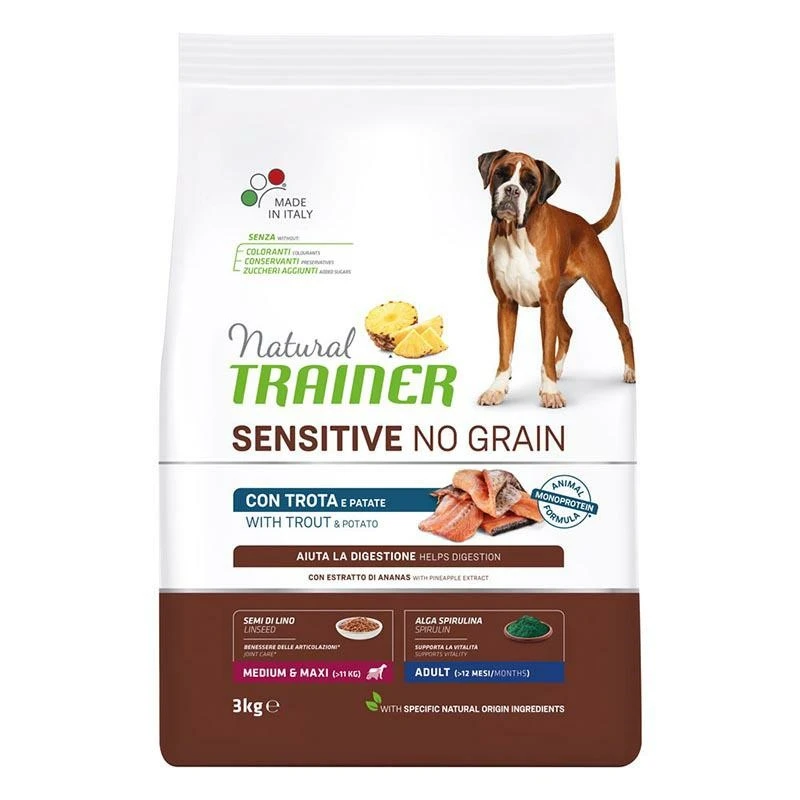 Trainer No Grain Medium/Maxi Trota 3 kg - Crocchette per cani - Immagine 1