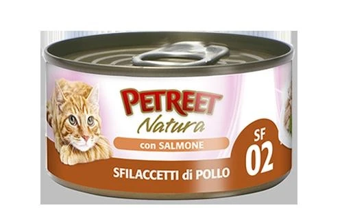 Petreet Natural Sfilaccetti Pollo/Salmone 70g - Immagine 1