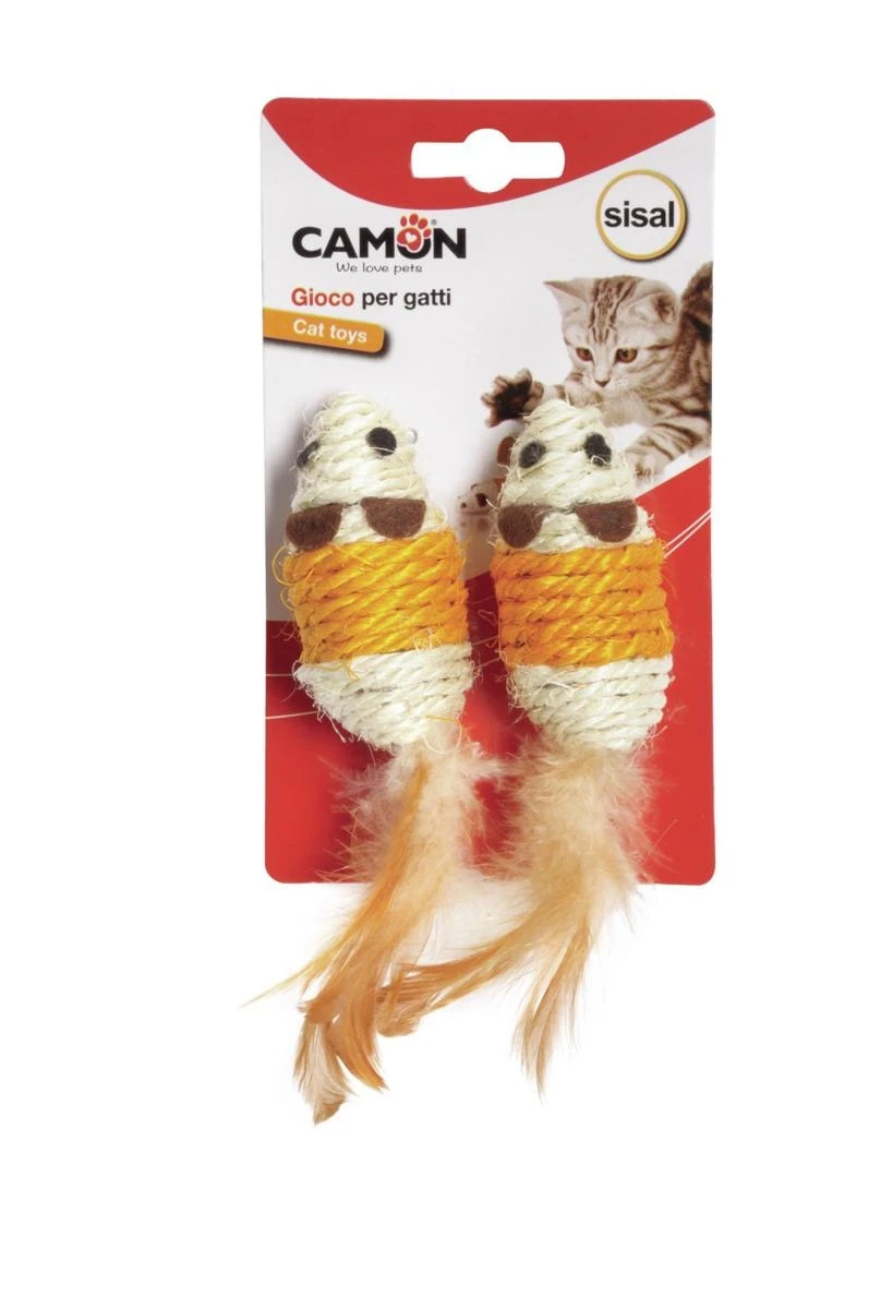 Camon Topo con Piuma - Gioco Interattivo per Gatti - Immagine 1