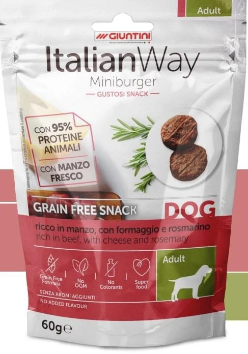 Italian Way Dog Burger Manzo/Formaggio 60g - Giuntini - Immagine 1