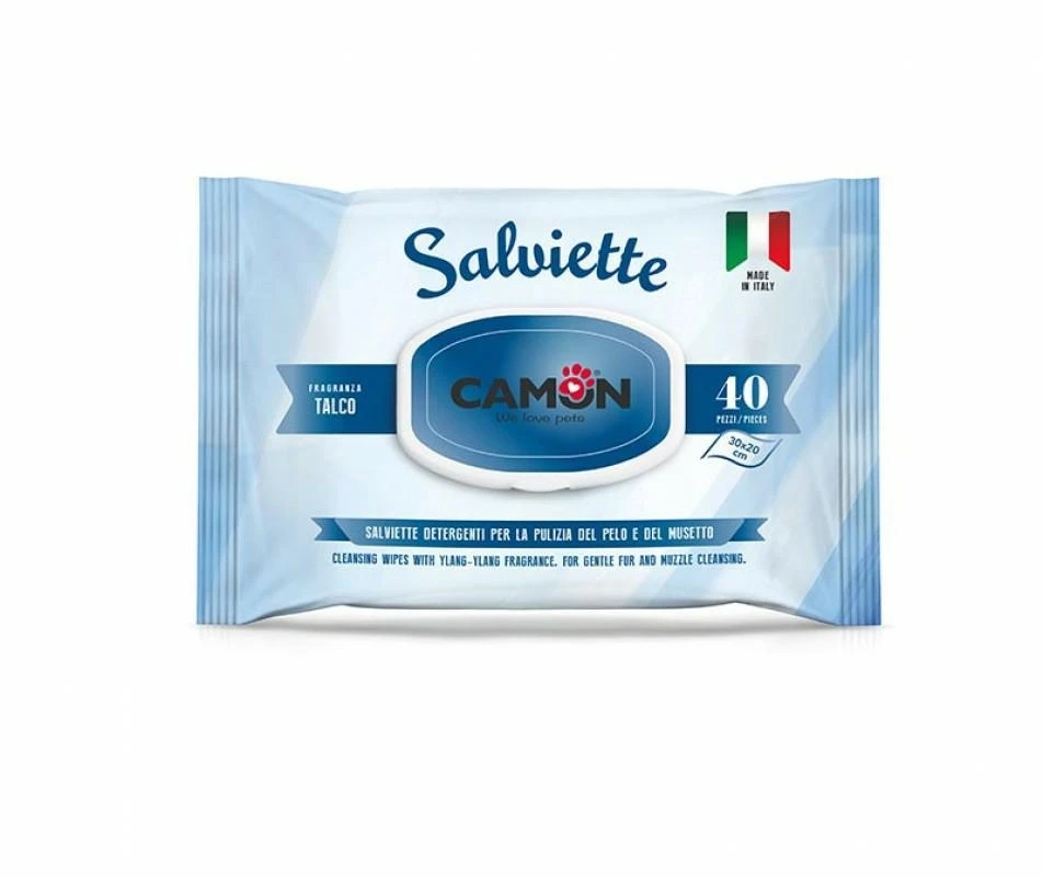 Camon Salviette Profumate Talco Pz 40 - Igiene Cane - Immagine 1