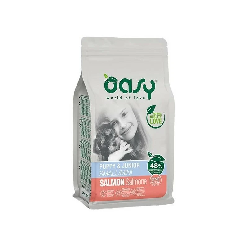 Oasy Dog Mini Puppy 800g Salmone - Crocchette per Cuccioli - Immagine 1