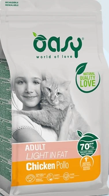 OASY Cat Light In Fat 300g - Mangime Secco per Gatti - Immagine 1