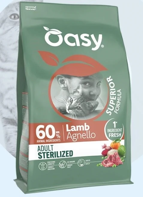 Oasy Cat Superior Sterilized Agnello 300g - Mangime Secco per Gatti - Immagine 1
