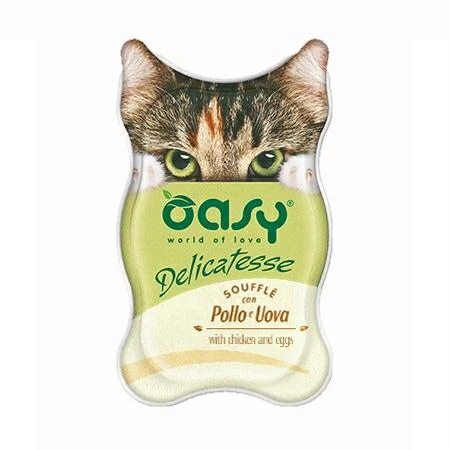 Oasy Cat Delicatesse Soufflé Pollo/Uova 18 x 85g - Immagine 1