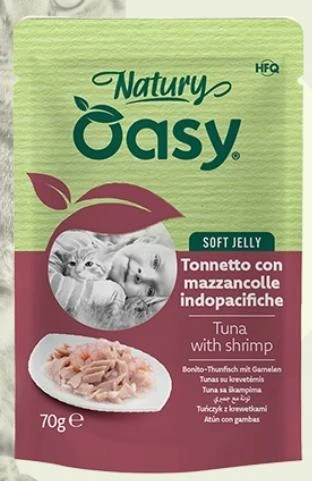 Oasy Cat Natury Bustine Tonnetto/Mazzancolle 24 x Gr 70 - Immagine 1