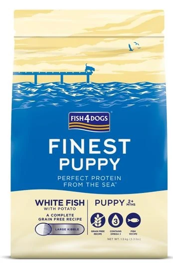 Fish4Dogs Finest Puppy Pesce Bianco/Patate Kibble 1,5 kg - Immagine 1