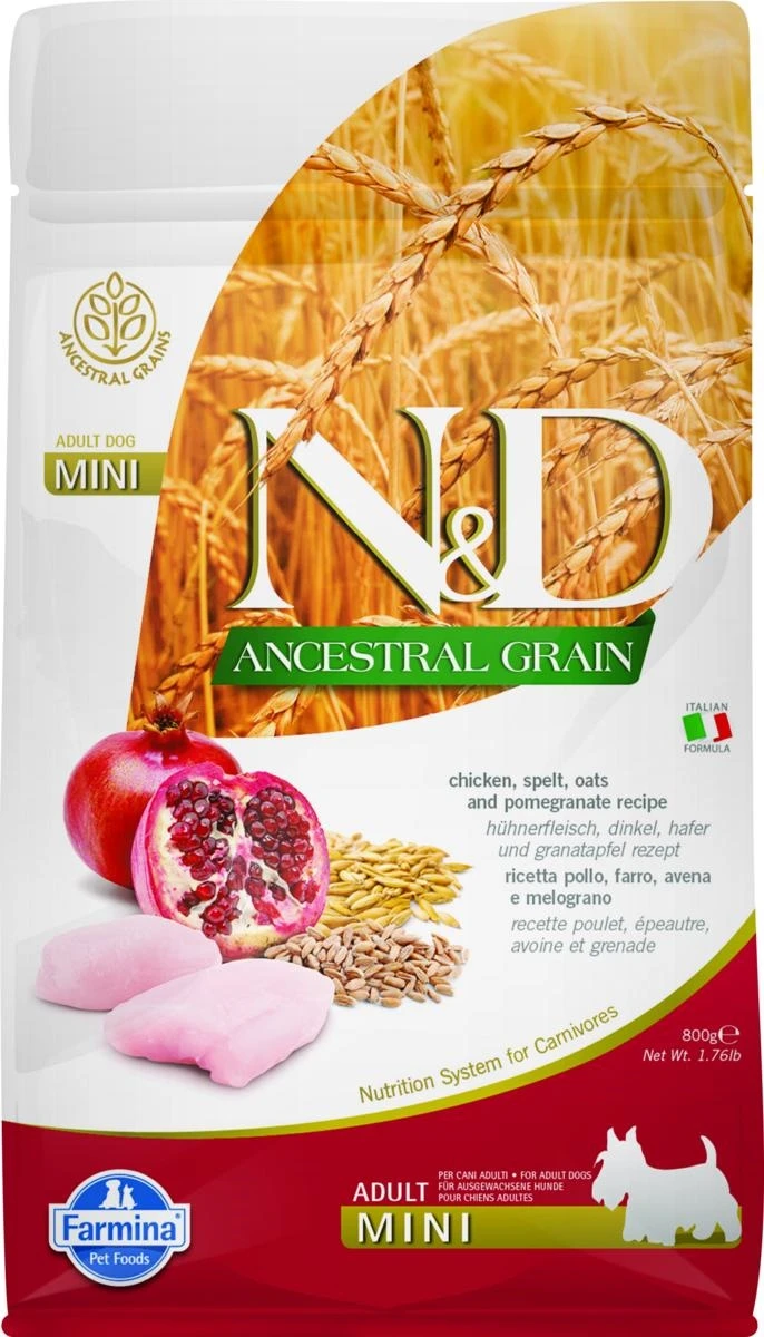 ND Dog Ancestral Mini Pollo/Melogranо 800g - Farmina - Immagine 1