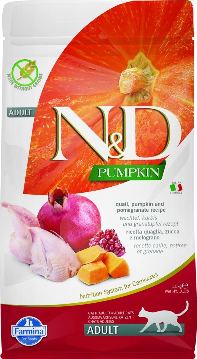 ND Cat Pumpkin Quaglia/Melograno 1,5 kg - Farmina - Immagine 1