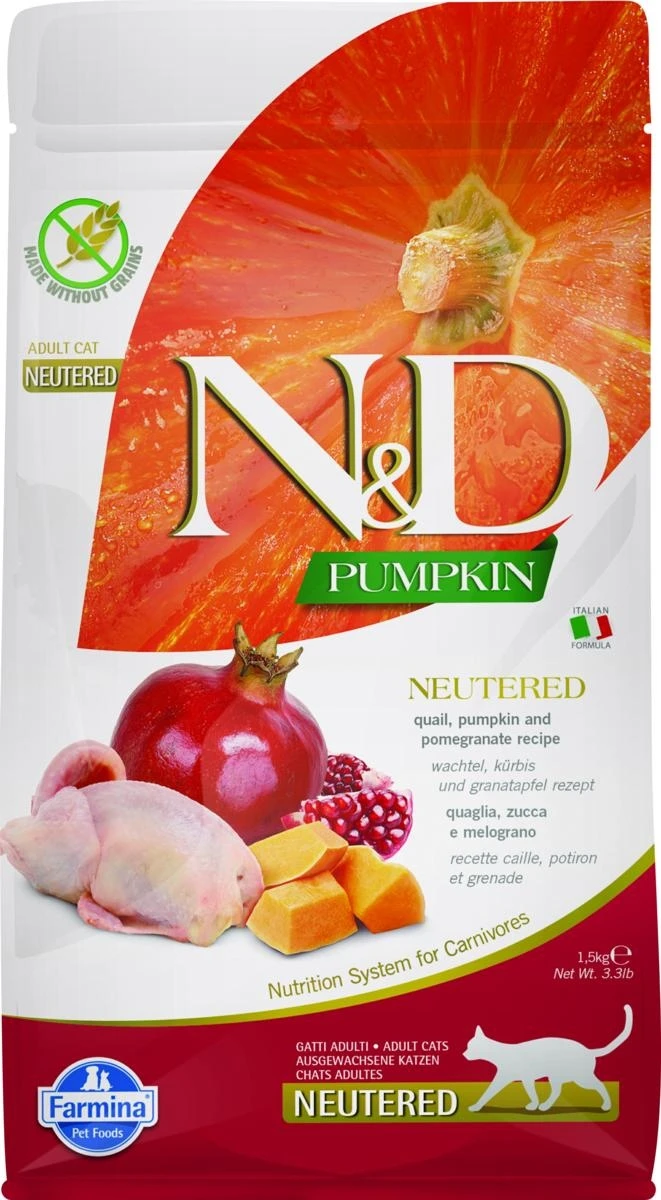 Farmina ND Cat Pumpkin Neutered Quaglia/Melograno 1,5 kg - Immagine 1