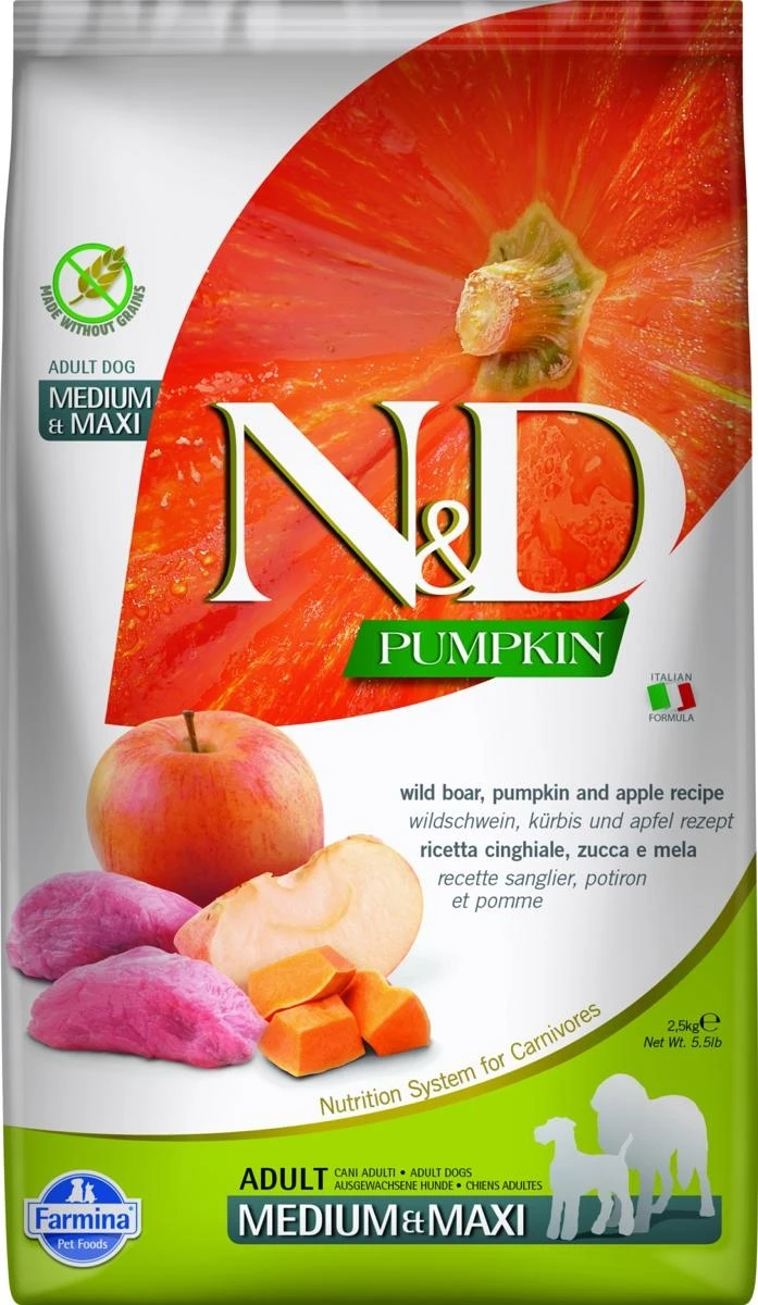 ND Dog Pumpkin Medium/Maxi Cinghiale/Mela 2,5 kg - Farmina - Immagine 1