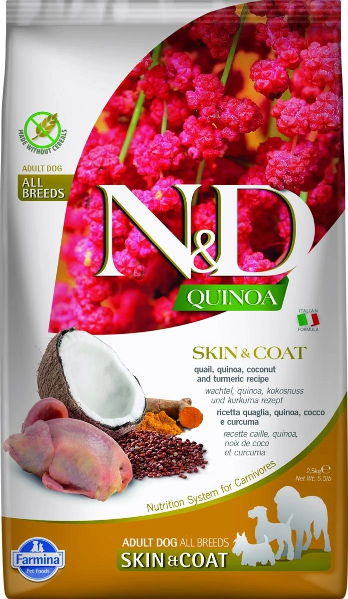 Nd Dog Quinoa Skin/Coat Quaglia/Cocco/Curcuma - Farmina - Immagine 1