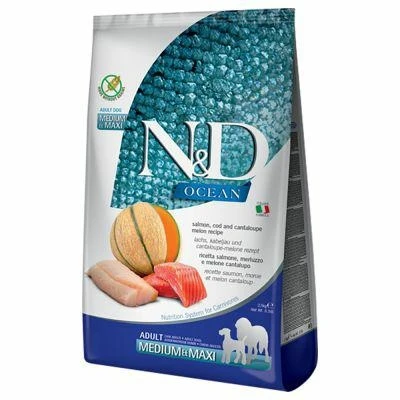 ND Dog Ocean Medium/Maxi Salmone/Merluzzo/Melone 2,5 kg - Farmina - Immagine 1
