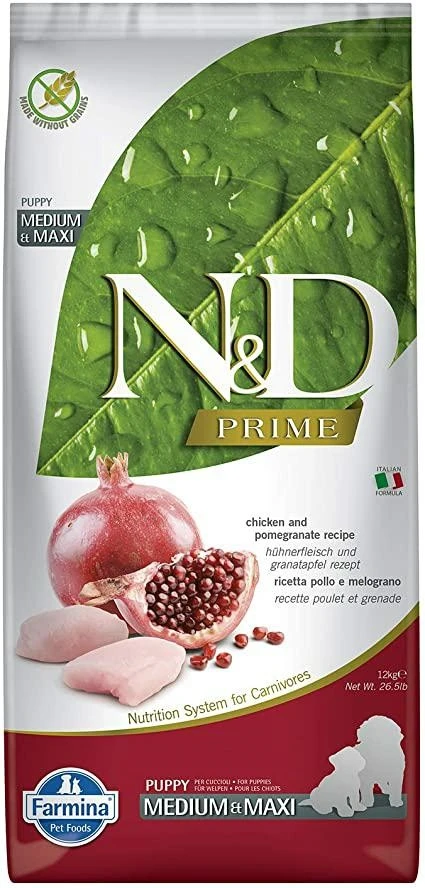 ND Dog Prime Medium/Maxi Puppy Pollo/Melograno 12 kg - Farmina - Immagine 1