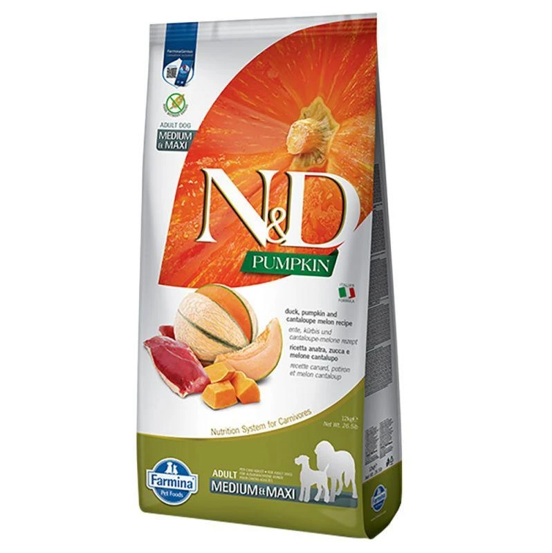 ND Dog Pumpkin Medium/Maxi Anatra/Melone 12kg - Farmina - Immagine 1