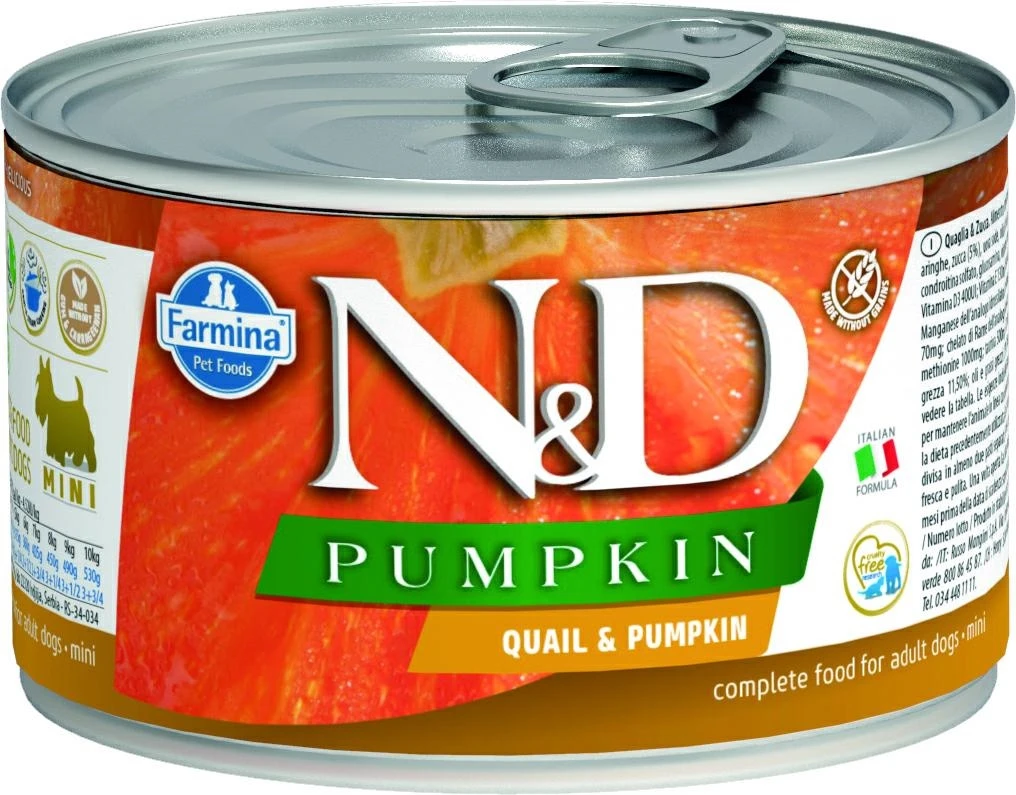 ND Umido Dog Pumpkin Mini Quaglia 140g - Farmina - Immagine 1