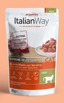 Italian Way Cat Buste 28 x 85g Maiale/Spirulina - Giuntini - Immagine 1