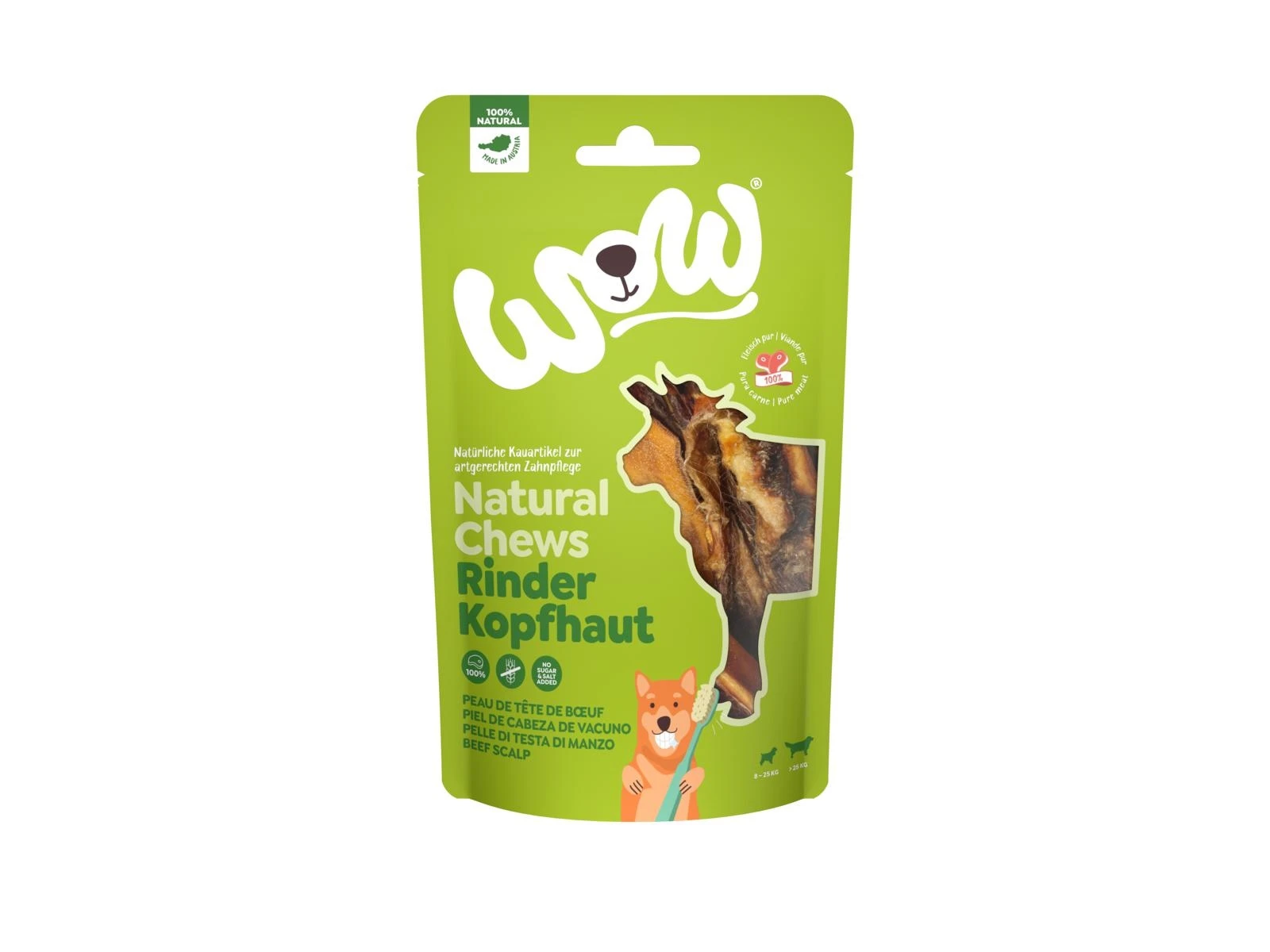WOW Snack per Cani Pelle Testa di Manzo 350g - Immagine 1