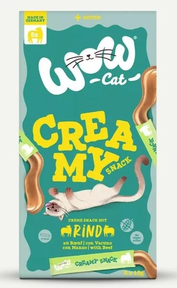WOW Cat Creamy Snack con Manzo - 5 x 15g - Immagine 1