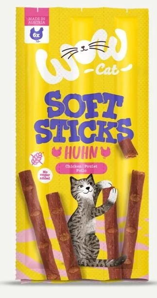 WOW Cat Soft Sticks Pollo 6 x 5g - Snack per Gatti - Immagine 1