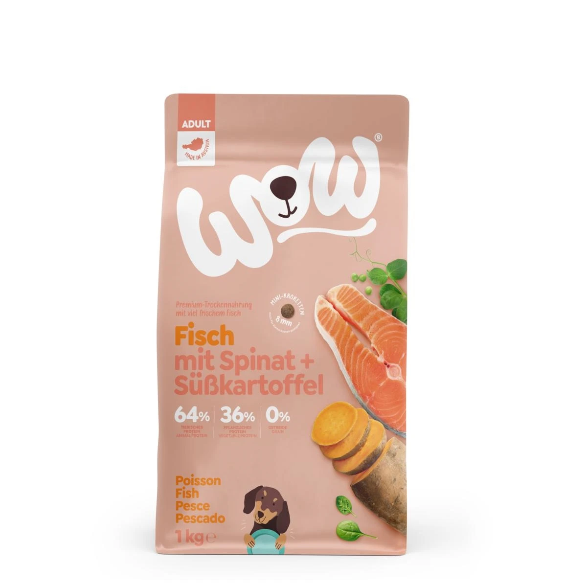 WOW Dog Mini 1 Kg Salmone - Mangime Secco per Cani - Immagine 1
