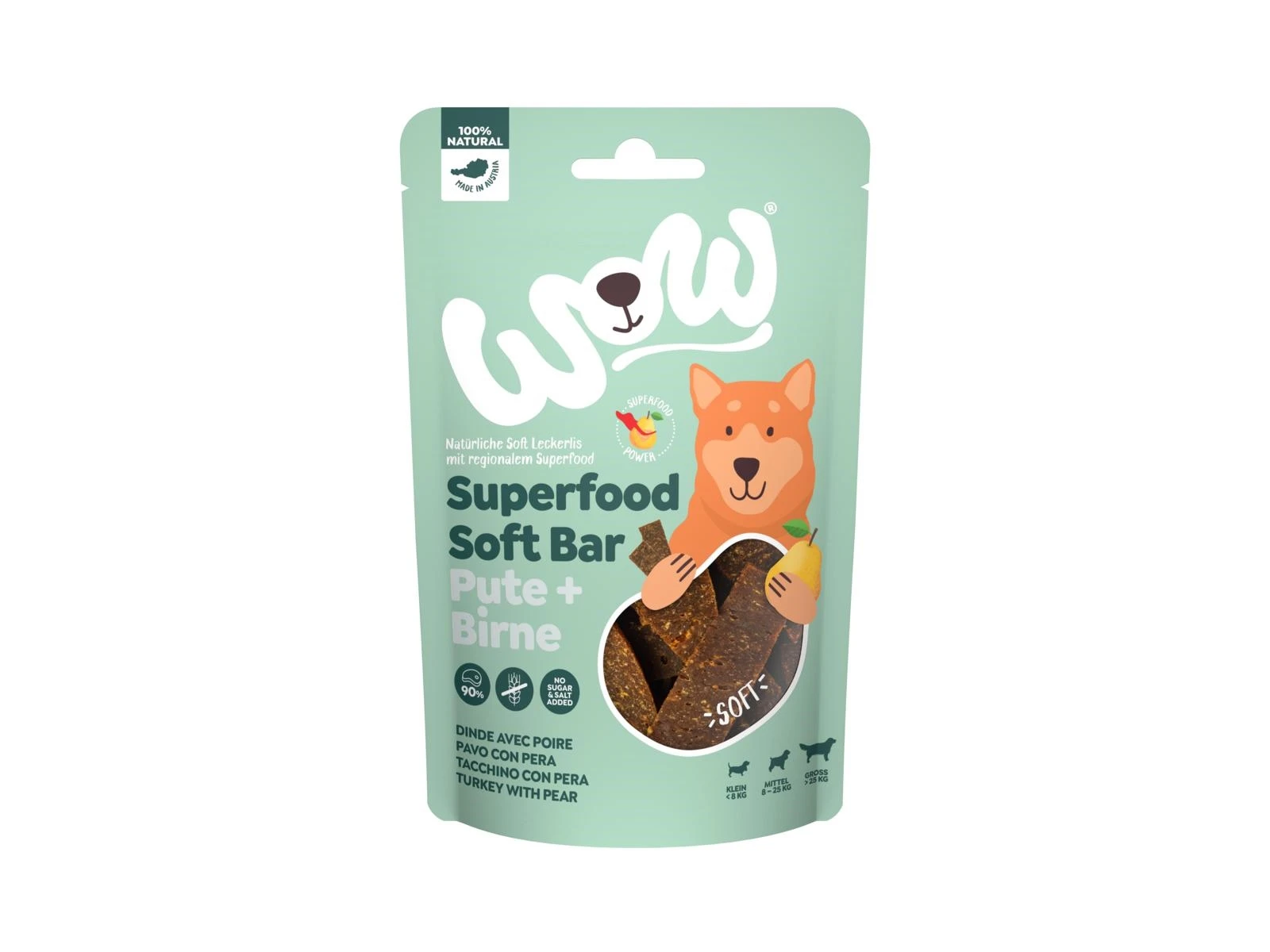 Wow Dog Soft Bar 150g Tacchino/Pera - Snack per Cani - Immagine 1