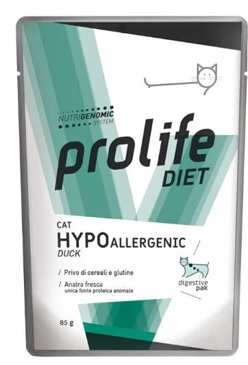 Prolife Cat Buste Hypoallergenic Anatra 12 x Gr 85 - Immagine 1