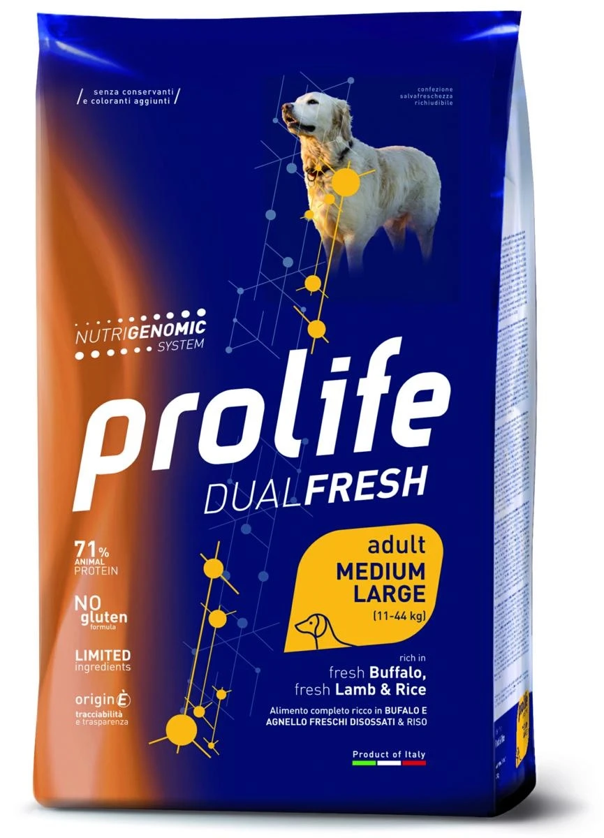 Prolife Dog Dual Medium/Large Agnello/Bufalo/Riso 12kg - Immagine 1