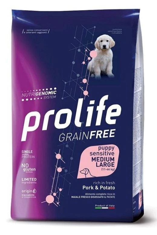 Prolife Dog Grain Free Medium/Large Puppy Maiale/Patate kg 10 - Immagine 1