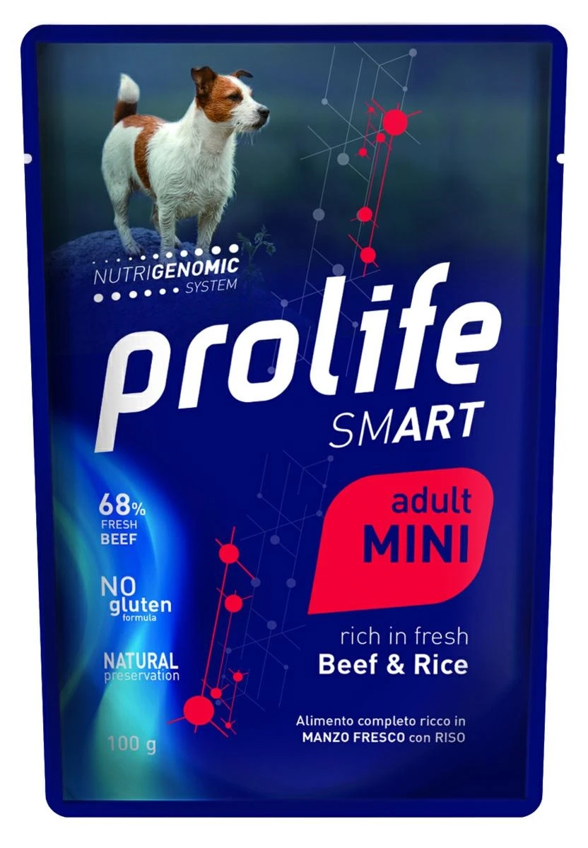 Prolife Dog UM Smart Buste Mini Manzo/Riso 10 x Gr 100 - Immagine 1