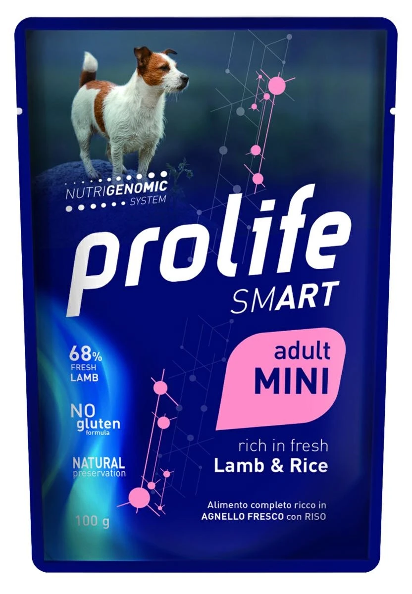 Prolife Dog Um Smart Buste Mini Agnello/Riso 10 x Gr 100 - Immagine 1
