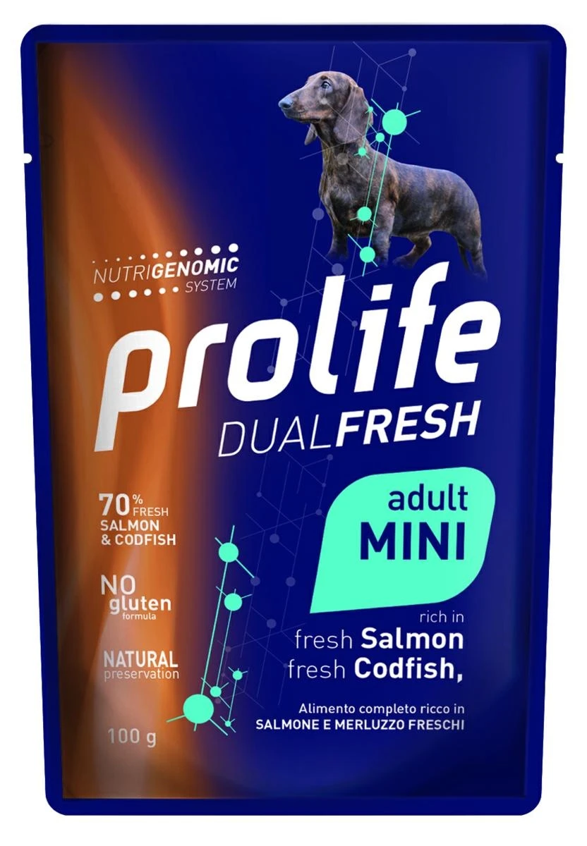 Prolife Dog UM Dual Buste Mini Salmone 10 x Gr 100 - Immagine 1