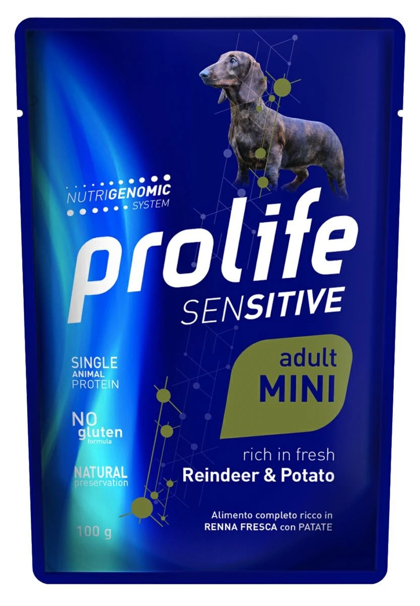 Prolife Dog UM Sensitive Bustine Mini Renna 10 x Gr 100 - Immagine 1