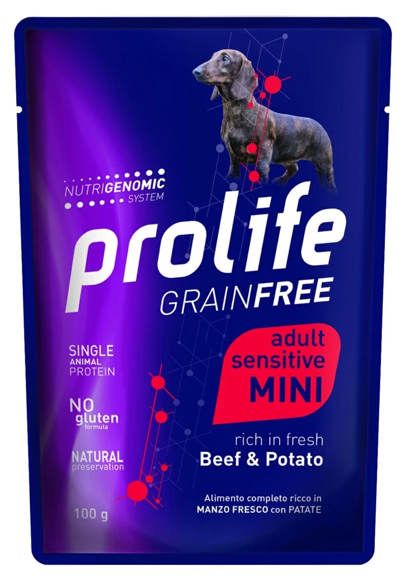ProLife Dog Um Grain Free Bustine Mini Manzo/Patate 10 x 100g - Immagine 1