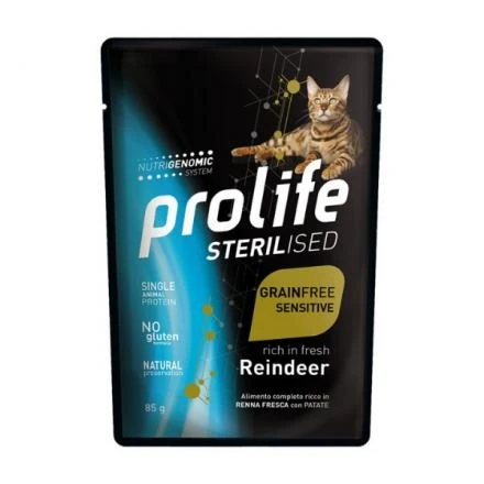 Prolife Cat Um Sterilized Bustine Renna 12 x 85 g - Immagine 1