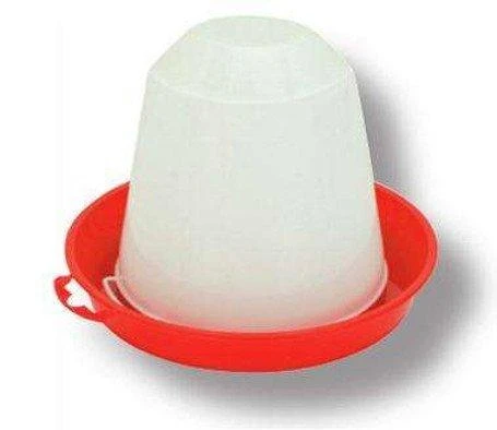Abbeveratoio sifone Novital in plastica bianco e rosso per pulcini