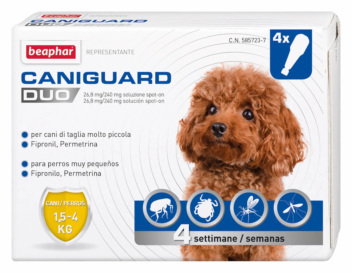 Antiparassitario pulci, zecche, zanzare e mosche Caniguard duo - Beaphar - Foto 1