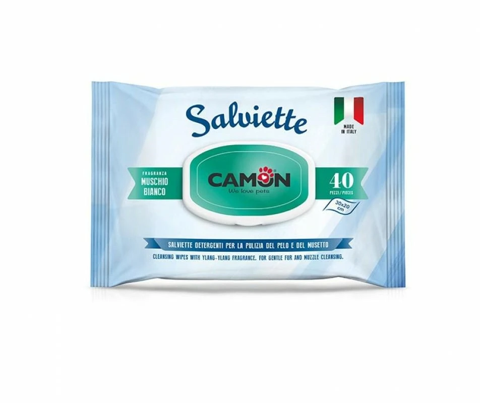 Camon Salviette Muschio Bianco PZ 40 - Igiene per Cani