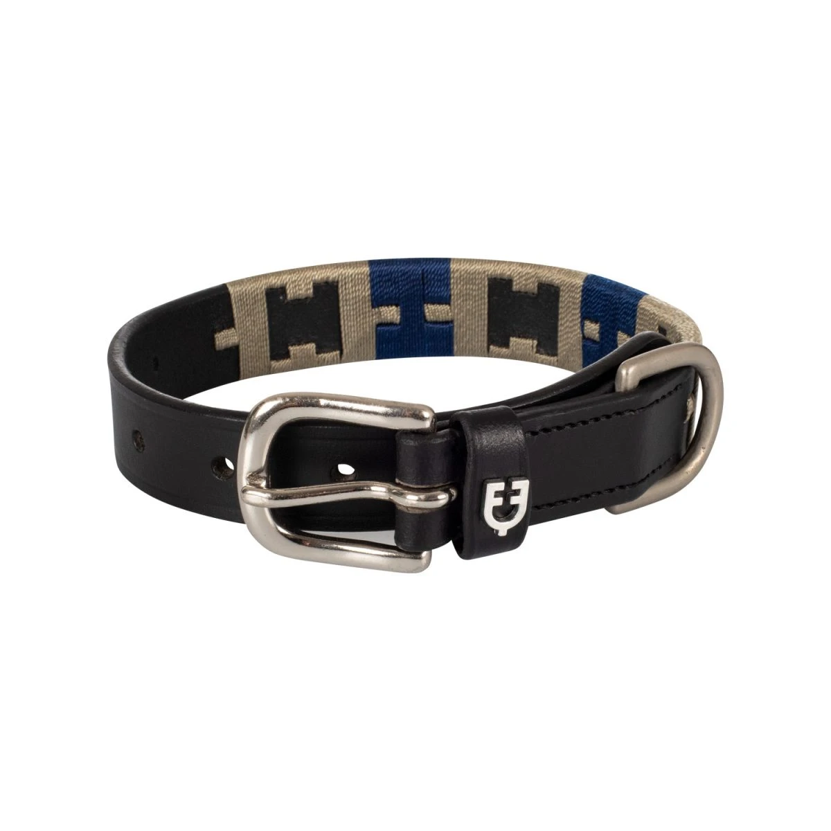 Collare in cuoio con motivo geometrico - Equestro